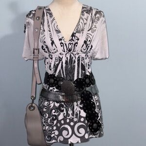 Y2K Frutiger Metro Pattern Tunic Top/Dress